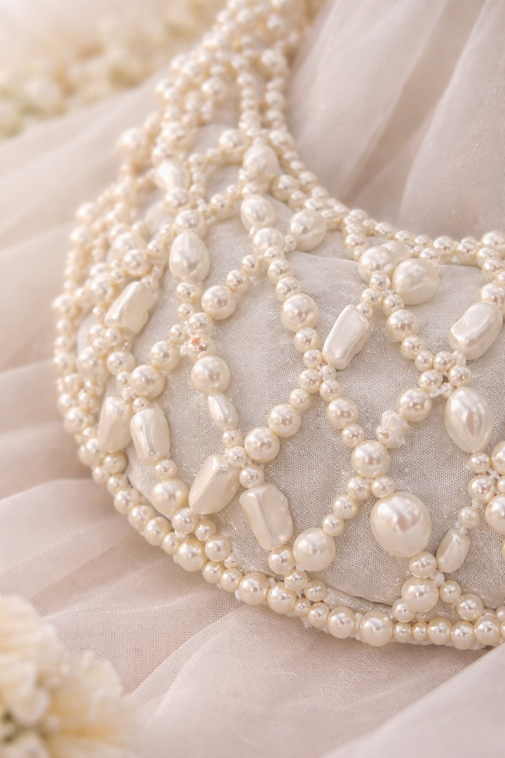 Handcrafted Pearl Bag – Elegant Bridal & Party Wear Hand bag