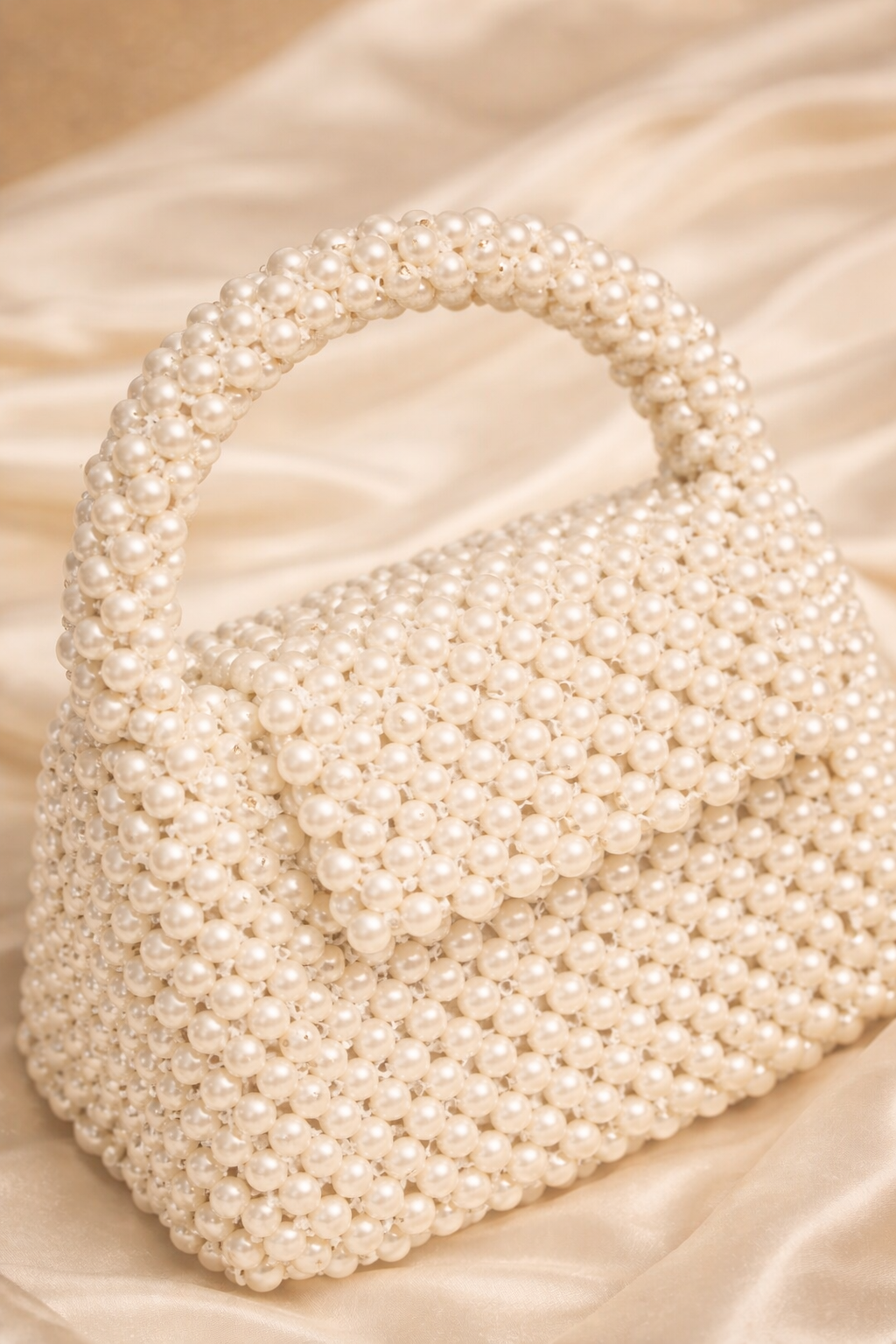 Elegant Off White Pearl Handbag | Timeless Luxury Statement Bag